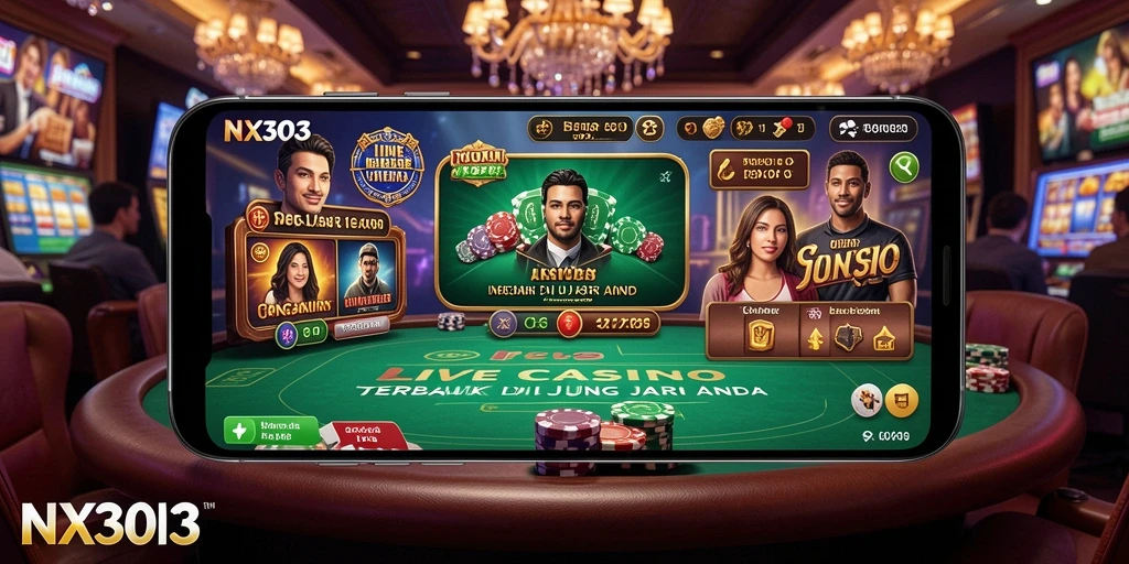 Gameplay Live Casino yang mendebarkan di NX303 dengan dealer nyata.