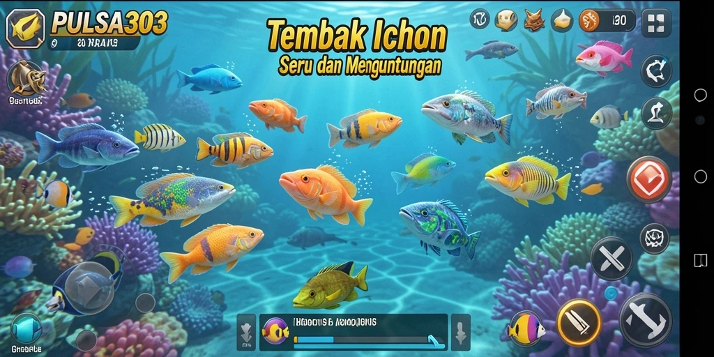 Tampilan gameplay menembak ikan di PULSA303 yang seru dan interaktif.