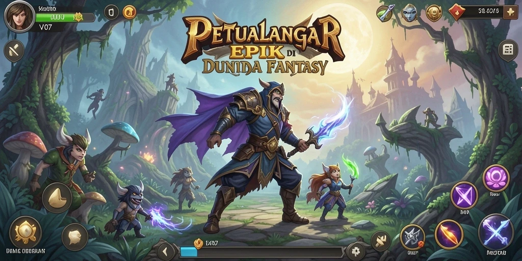 Tampilan gameplay V07 yang seru dalam dunia RPG yang menakjubkan.
